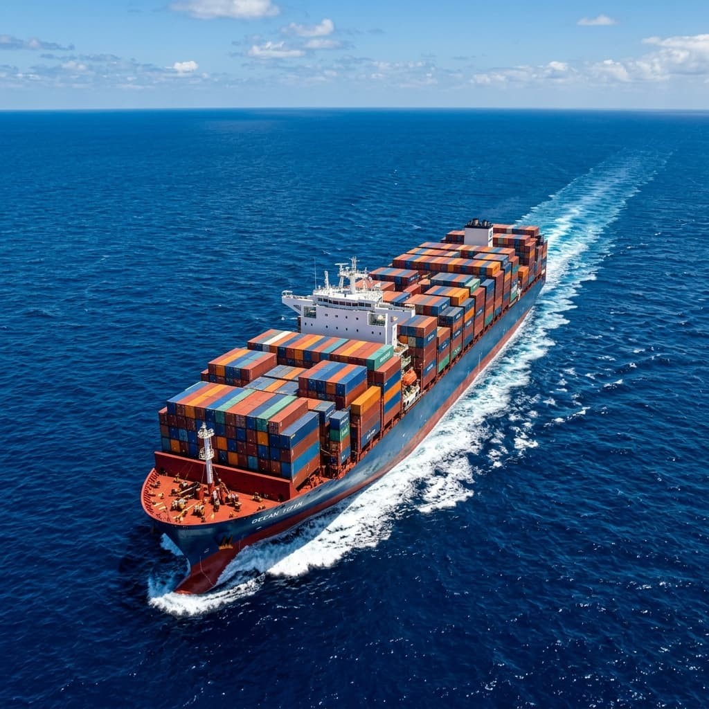 International sea freight — container ship cargo transportation across global ports